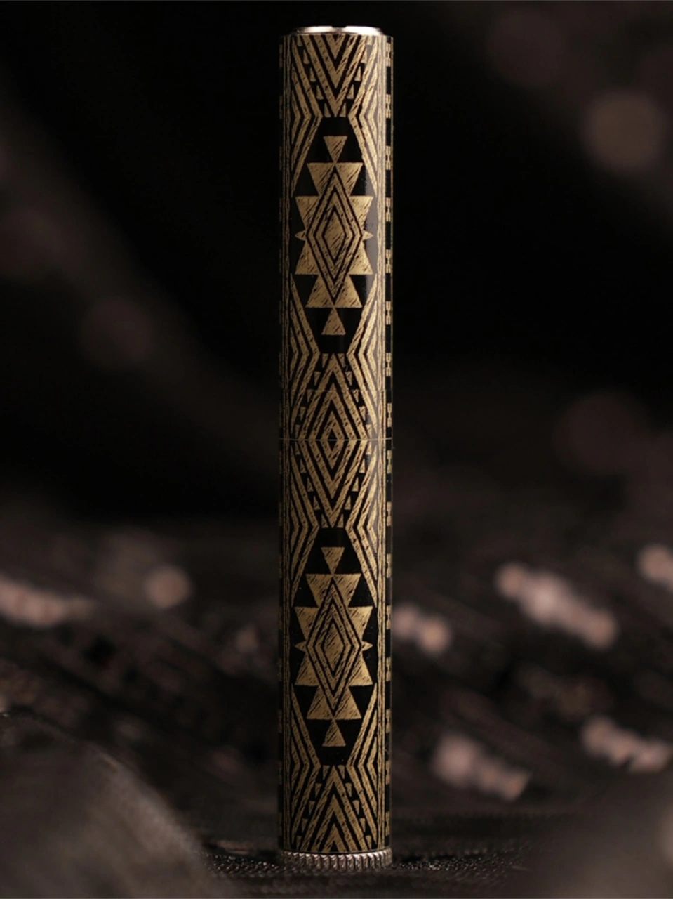 Caka Lighter Alabama Desen Çakmak Siyah - Altın