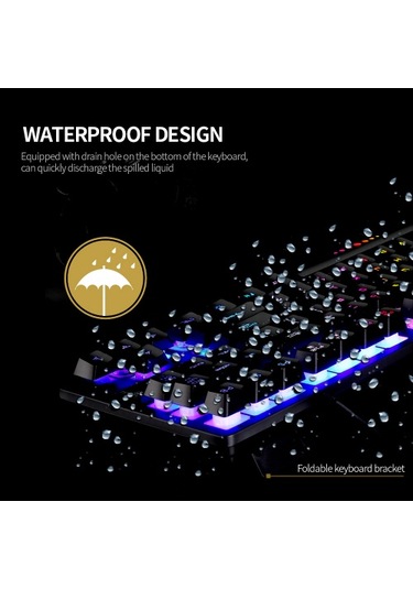 Gk-10 Usb Kablolu Klavye Oyun Klavyesi 87 Tuş Renkli Arka Aydınlatmalı Klavye Ergonomik Oyun Klavyesi Siyah