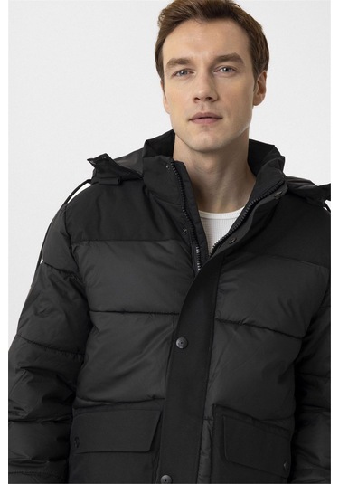 Süvari Siyah Slim Kapitone Mont-34883 Siyah