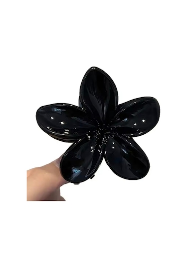 4 Adet Kadın Siyah Lotus Toka