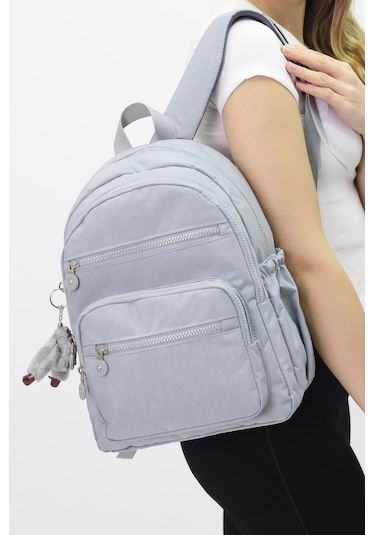 Sevimli Peluş Figürlü Günlük Kadın Sırt Çantası Şık, Kullanışlı, Okula Ve Seyahate Uygun Gri