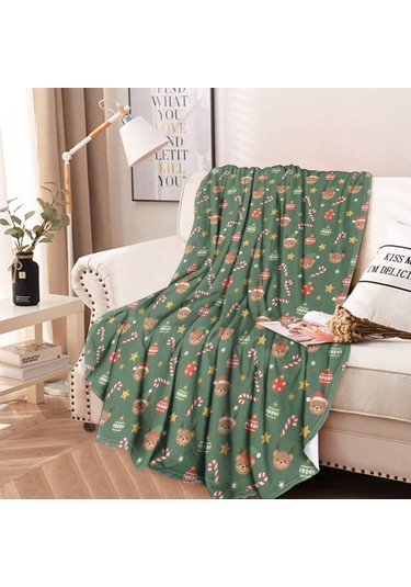 Noel Desenli 47 İnç Yuvarlak Flanel Battaniye, Yetişkin Ve Çocuk İçin, Yumuşak, Rahat Ve Hafif Noel Ayı Süs Eşyası