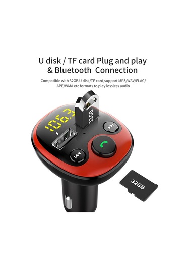 Araba Mp3 Çalar Bluetooth Eller Serbest Çağrı Araba Şarjı, Stil: Hızlı Şarj