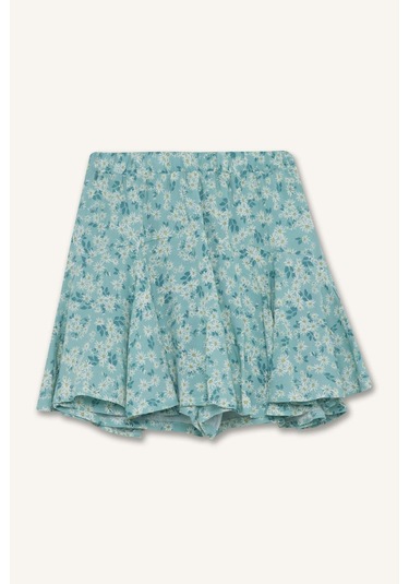 Defacto Kız Çocuk Desenli Esnek Belli Viskon Etek E3836a825smgn1106 Yeşil