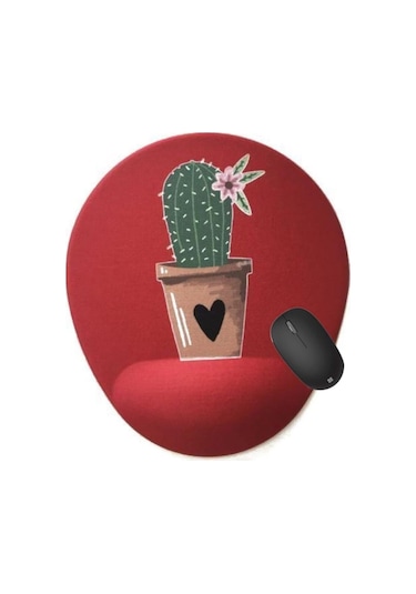 Cactus Bılek Desteklı Mouse Pad - Kırmızı