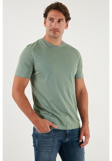 Buratti Pamuklu Regular Fit Bisiklet Yaka Erkek T Shirt 59020204 Elma Yeşili