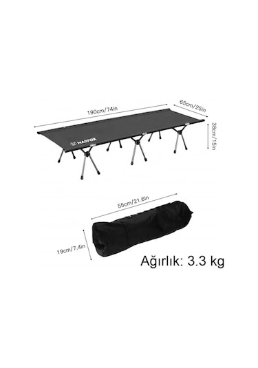 Madfox Avanger Katlanır Kamp Yatağı Kampet Siyah Çok Renkli