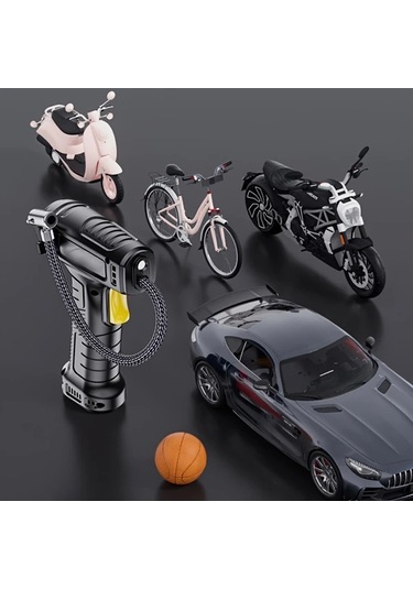 Boatshop1 120w Kablolu Kablosuz Elektrikli El Tipi Araba Hava Pompası Taşınabilir Dijital Otomatik Lastik Pompası