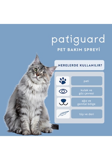 Patiguard Pet Nano Gümüş Evcil Hayvan Hijyen Bakım Spreyi 100 ML