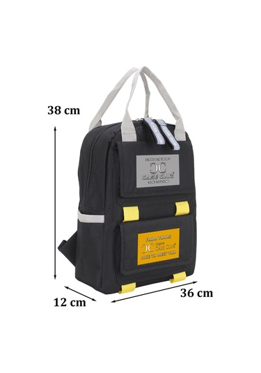 Case Club Kadın Sırt Çantası Yandan Cepli Su Geçirmmez Kumaş Siyah