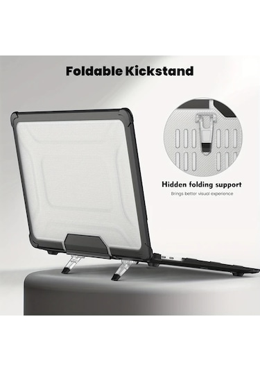 Xuweiwei Macbook Uyumlu Air 15 3 İnç 2023 Siyah İçin Premium Hibrit Laptop Kılıfı Silikon Pc Darbeye Dayanıklı Siyah