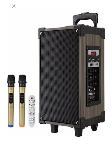 Hoparlör Çift Mikrofon, Bluetooth, Usb, Sd Kart Kumandalı 100watt
