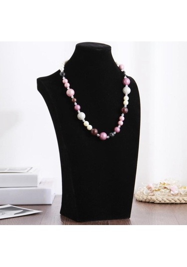 Trendooze Sunumu Styleb-34cm Siyah Şık Şifonyer Showroom Mücevher Kolye Göğüs Göğüs 34cm Fn