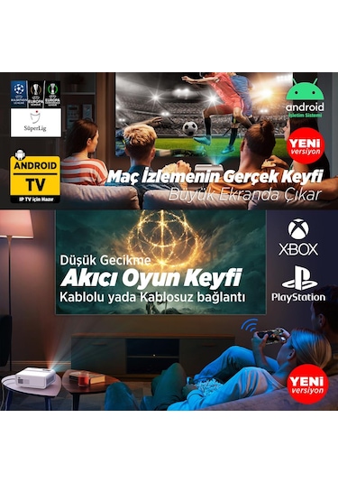 Vankyo Sunspark 500 W 5G 240" Android TV 1080P Destekli Projeksiyon Cihazı