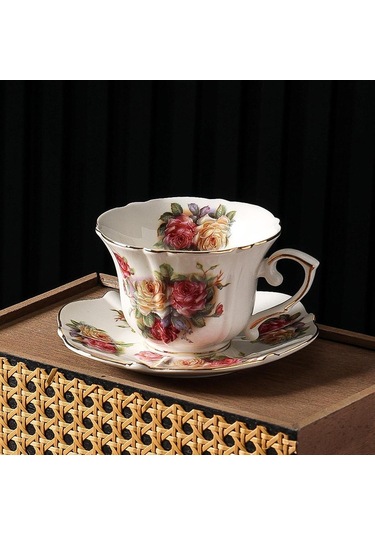 Suntek Kadınlar İçin Seramik Kahve Kupası 200 Ml Çiçek Çok Renkli