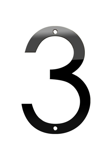 Tenfowee 5 İnç Paslanmaz Çelik 3d Ev Numara Sayı 3 - Siyah Kaplama, Hava Ve Isı Dayanıklı Modern Ev İmzası