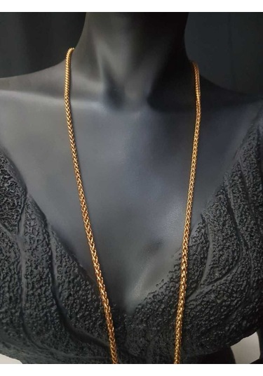 Vog Yuvarlak Kral Model Rose Renk Çelik Unisex 3mm 80 Cm Uzunluk Orta Kalınlıkta Kolye Zincir