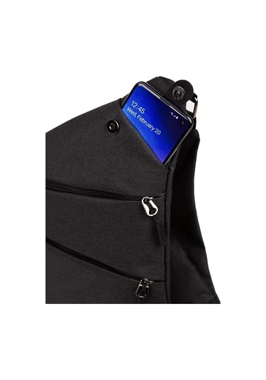 Newish Polo Suya Dayanıklı Telefon Cepli Unisex Siyah Çapraz Göğüs Ve Omuz Çantası Günlük,seyahat,spor - Kadın Siyah