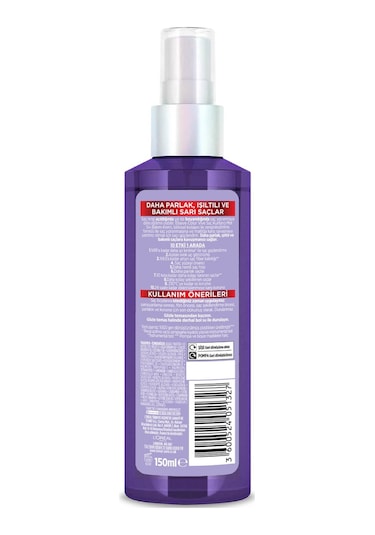 Elseve Sarı Saç Kurtarıcı Turunculaşma Karşıtı Mor Saç Spreyi 150 ML