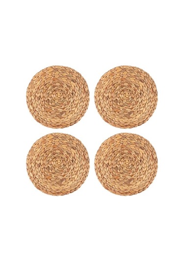 Ulzyvf Yuvarlak Su Servisi Renk Rattan Masa Kabağı Dokuma Dokuma Doğal Birincil Amerikan Adet 4 Rs Diğer