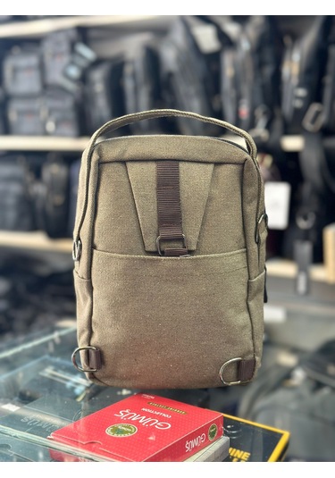 Trg Polo Keten Kumaş El Omuz Çantası Taba