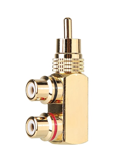 Konesam 2 Adet Saf Bakır + 24k Altın Kaplama Rca Çiftli Video/audio Adaptörü - Emı Engelleme Ve Temiz Sinyal Aktarımı