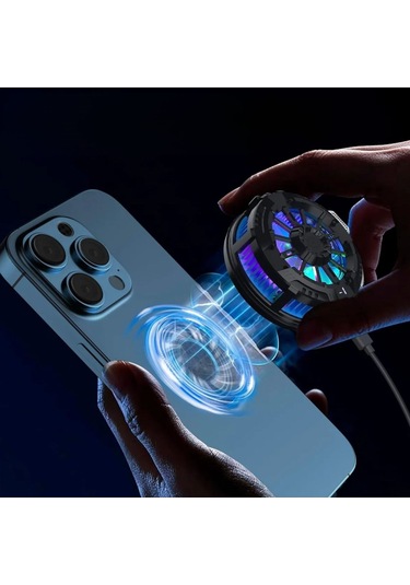 Mercansa Manyetik Telefon Ve Tablet Soğutucu - Güçlü Sessiz Fanlı, Hızlı Isı Dağıtıcı Mobil Cihaz Soğutma Aparatı S25 Radiator Renkli