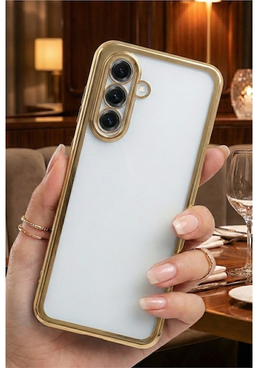 Samsung Galaxy S24 Fe Uyumlu 3d Kamera Korumalı Şeffaf Tasarım Bumper Kılıf