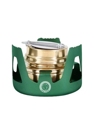 Prestigegoods Stur Y2218 Açık Hava Hafif Alüminyum Sıvı Alkol Ocakları Koyu Yeşil 9,5x6,5 Cm Yeşil