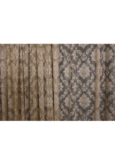 Damaks Vizon Hazır Dikilmiş Pileli Fon Perde 300x260 Cm