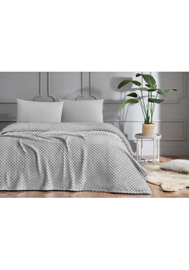 Özdilek Tomurcuk Gri Çift Kişilik Battaniye Gri