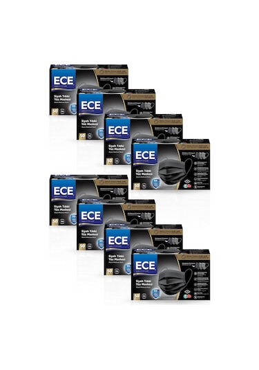 Ece Full Ultrasonik Meltblownlu Maske 50'li 400 Adet Siyah