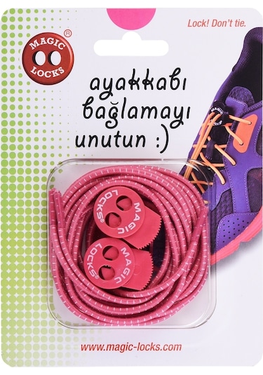 Magic Locks Yuvarlak Akıllı Bağcık-Pembe Pembe