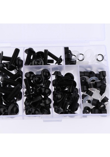 Ganzhoushop Vidalar Takımı Suntek Siyah Raptiye Motosiklet Komple Klipler Fairing Civata Adet 158 Pw Siyah