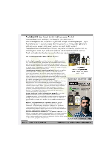Naturaline Saç Siyahlaştırıcı Şampuan 200 ML + Saç Rengi Yenileyici Şampuan 200 ML