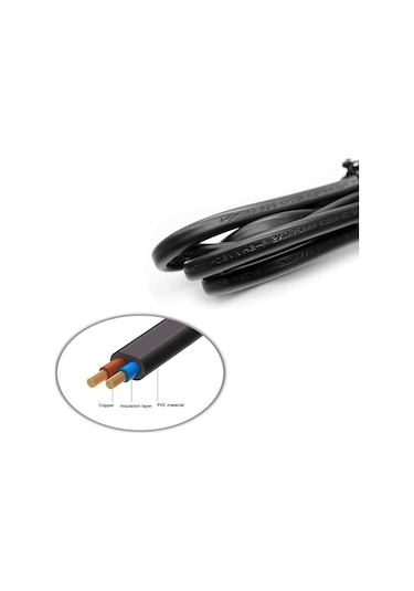 3 Metre Teyp Işıldak Fişi C7 Power Güç Kablosu 3M 2x0.75