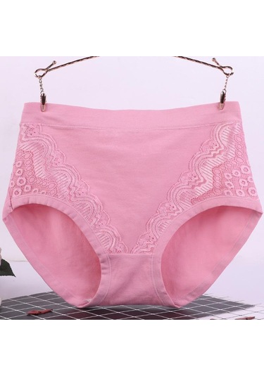 Pembe 1pc İç Pamuk Dantel Artı Boyutu Külot Lingeries Yüksek Bel Orta Yaşlı Kadın Külot Pembe Pembe 1pc İç Pamuk Dantel Artı Boyutu Külot Lingeries Yüksek Bel Orta Yaşlı Kadın Külot Pembe