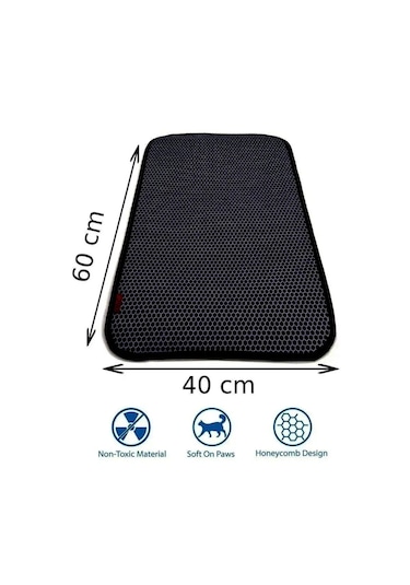 Yünteks Elekli Kedi Tuvalet Önü Kedi Kum Paspası Gri Delikli Kedi Tuvalet