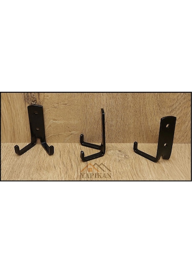 Siyah Koç Askı Çelik - Metal Okul Çanta Şemsiye Mont Askılığı - Vestiyer Duvar Askısı