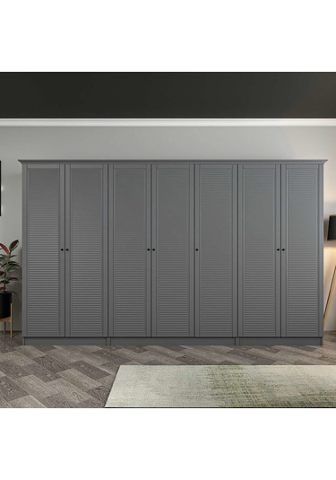 Kale 7 Kapaklı 2ç Taçlı Dolap Antrasit Mebran Panjur Antrasit 210cm Antrasit