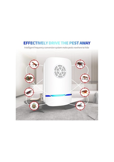 Pazly Elektrikli Ultrasonik Böcek Kovucu, 100-150 M², 2'li Paket, Abs Plastik, Hediye Kutusu