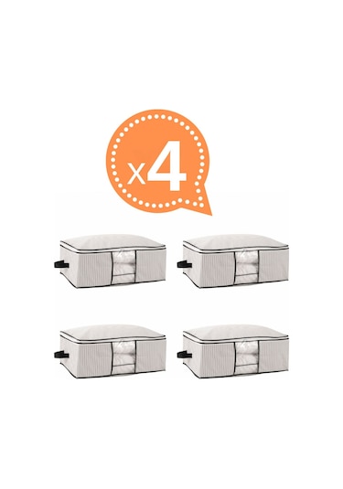 Baza Altı Uyumlu 4 Adet Lüks Pencereli Dolap Hurcu 64x45x22 Cm Beyaz Beyaz