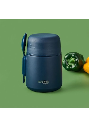 Evidea Kitchen Yemek Termosu - Lacivert - 500 Ml Lacivert