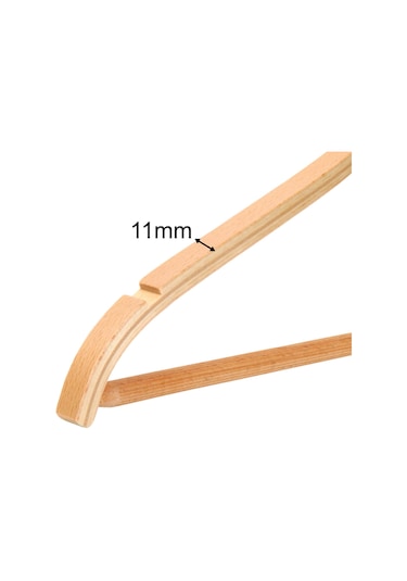 Nyn Ahşap Askı 8061 Barlı Gömlek Pantolon Askısı Naturel Renk 8 Adet