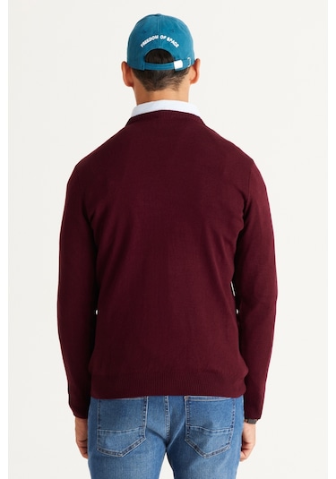 Altinyildiz Classics Erkek Bordo Standart Fit Normal Kesim Bisiklet Yaka Triko 4A4923100001BRDXXL Bordo