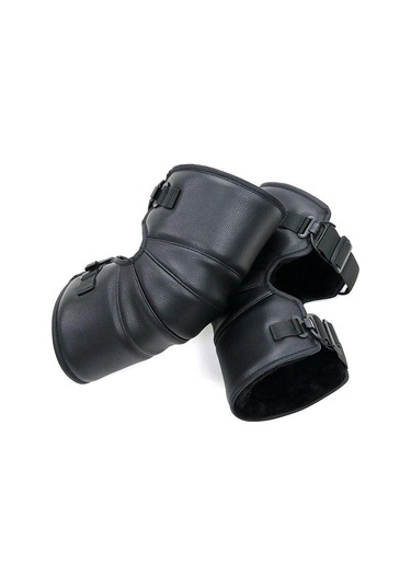 Jms Soğuk Geçirmez Ayarlanabilir Pu Deri Sıcak Koruyucu Motosiklet Kneepad Diz Pedleri Siyah