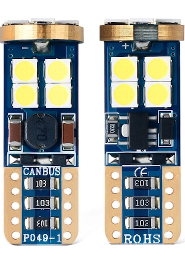 Led Ampul T10-12smd Canbus'lı Beyaz 2'li Set 12v