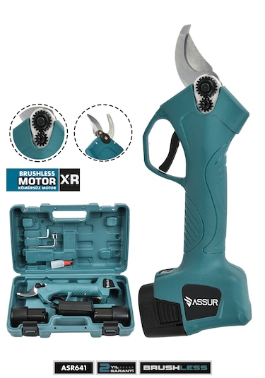 Assur ASR641 16.8 V Çift Akülü Şarjlı Budama Makası Mavi