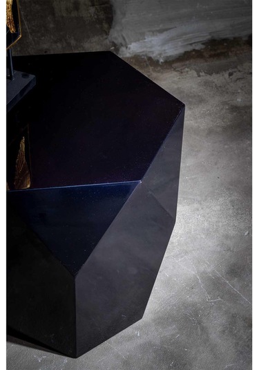 Avatar Yan Sehpa Koltuk Sehpası Metalik Boya Mor