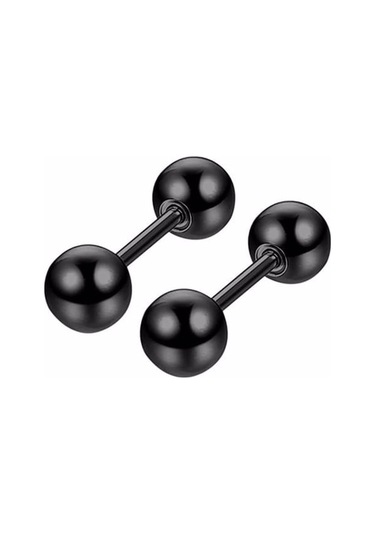 Tezzgelsin Unisex Hipoalerjenik Gothic Punk Paslanmaz Çelik Küpe Siyah